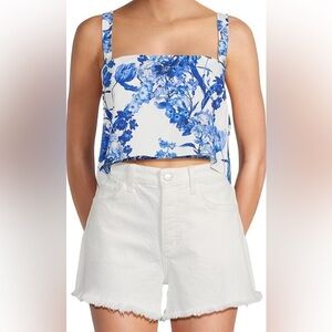 Cara Cara blue floral Nancy cropper blouse